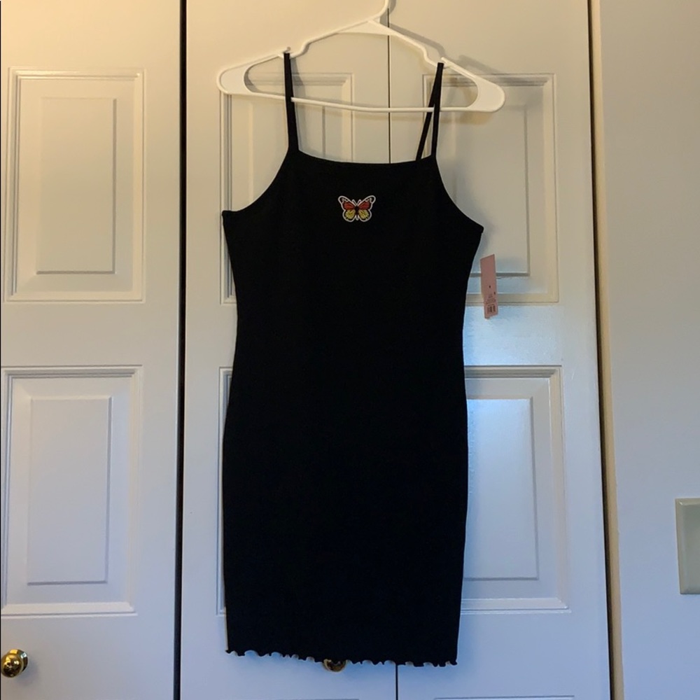 Black Mini Dress W/ Butterfly Decal